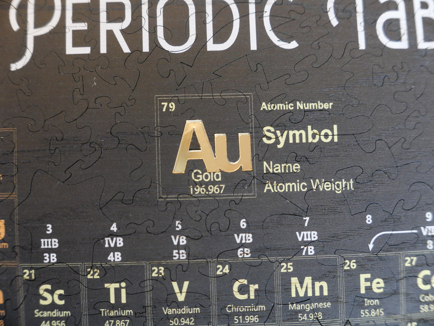 Chemistry Periodic Table of the Elements with GOLD Au Piece